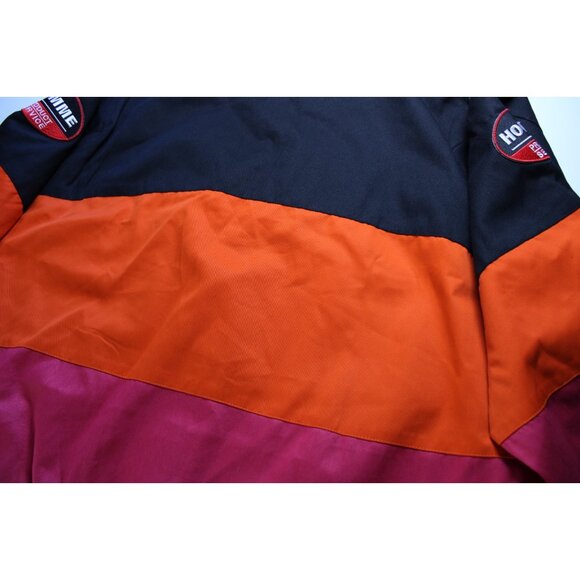 BoohooMAN Oversized Homme Twill Moto Racing Bomber Jacket Mens XL Colorblock - Picture 12 of 12